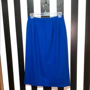 Pendleton Cobalt Blue Women's Virgin Wool Skirt Retro Office Casual Vintage 70s